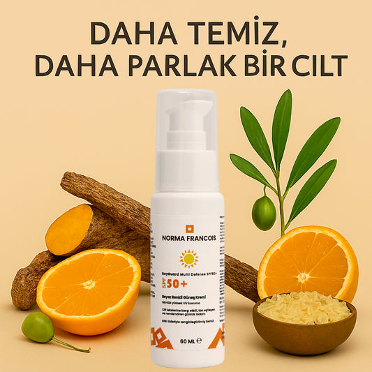 Norma Francois Rayguard Multi Defence SPF50+ Ton Eşitleyici Leke Karşıtı Aydınlatıcı Yüksek Korumalı Güneş Kremi